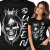 KOSZULKA ŚMIESZNA DAMSKA QUEEN SKULL